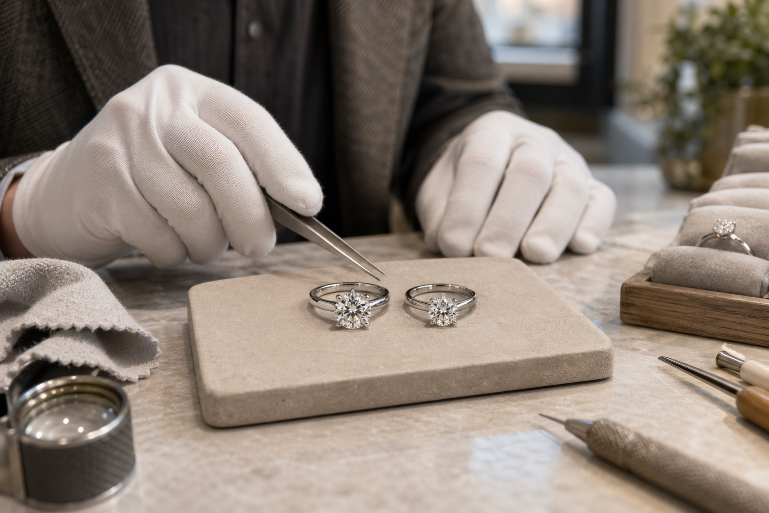 Белое золото с родированием или платина: что выбрать для кольца с бриллиантом в 2026 году